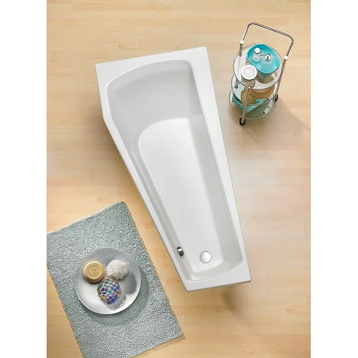 Ottofond Badewanne Bari Mod. B - Linksseitig, 160 x 75 cm, Sanitäracryl, Weiß - Ansicht von oben