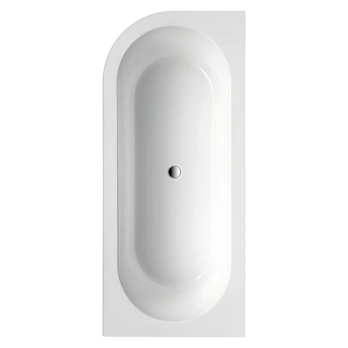 Ottofond Freistehende Badewanne Siesta Corner - Linksseitig, 178 x 78 cm, Sanitäracryl, Weiß - Ansicht von oben