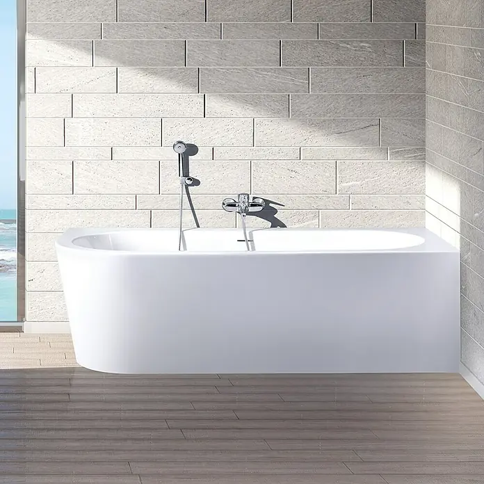 Ottofond Freistehende Badewanne Siesta Corner - Linksseitig, 178 x 78 cm, Sanitäracryl, Weiß - Vorderansicht