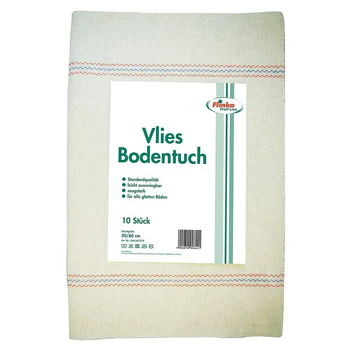 Flinka Profi-Line Vlies-Bodentuch gestreift - 10 Stk., 60 x 50 cm, Waschbar bis 60 °C