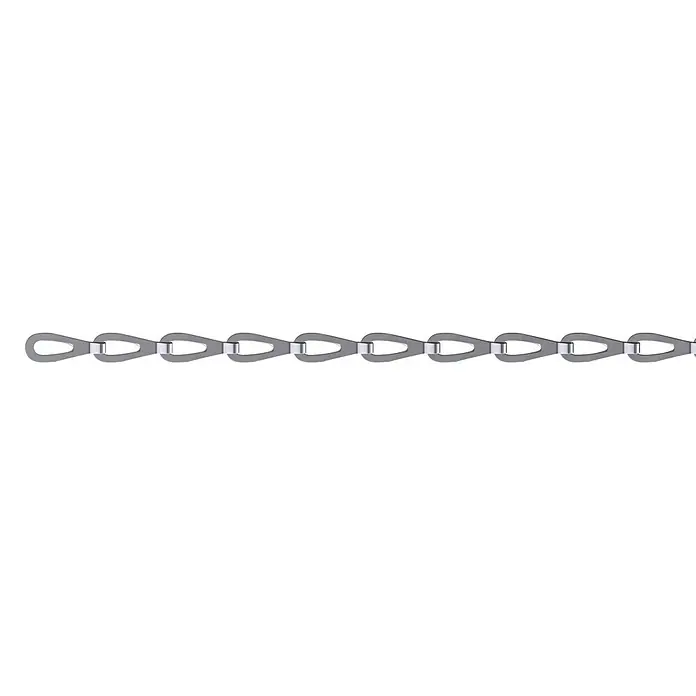 Stabilit Lanac za luster u metraži - 0,4 mm, Mjed, Poniklano - Pogled odozgo
