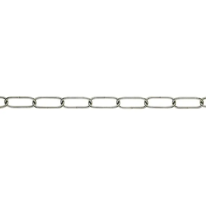 Stabilit Ringkette Meterware - 3,4 mm, Vernickelt - Vorderansicht