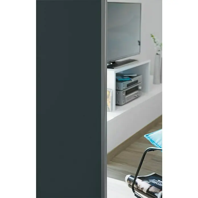 Optimum Schiebetür-Set - Weiß matt/Anthrazit matt, 120 x 250 cm - Detailaufnahme
