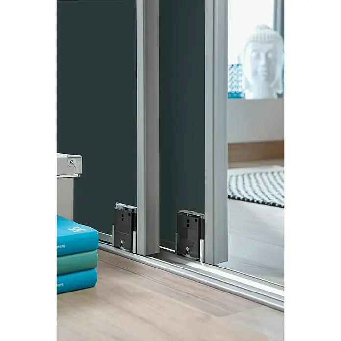 Optimum Schiebetür-Set - Weiß matt/Anthrazit matt, 120 x 250 cm - Detailaufnahme