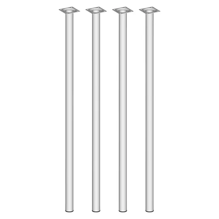 Element System Komplet nožica za namještaj Burgund - Ø x D: 30 x 800 mm, Boja: Bijele boje, Nosivost: 50 kg, 4 kom - Pogled sprijeda