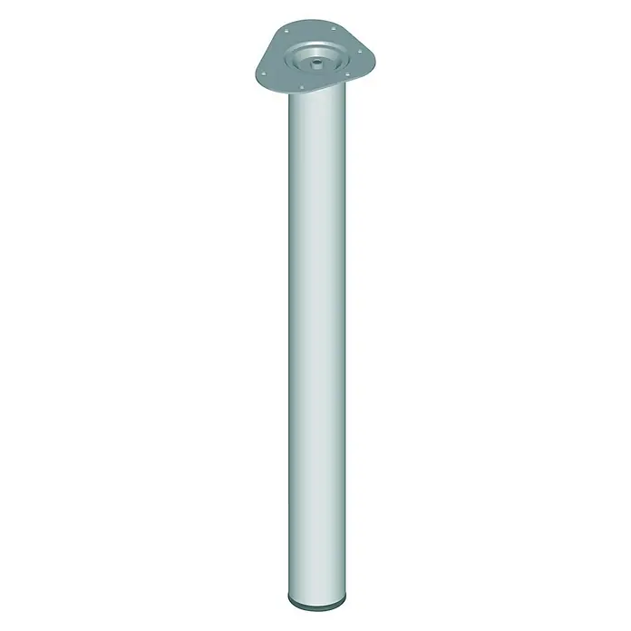 Element System Postolje za namještaj - Ø x D: 60 x 700 mm, Nosivost: 75 kg, Boja: Plemeniti čelik - Pogled sprijeda