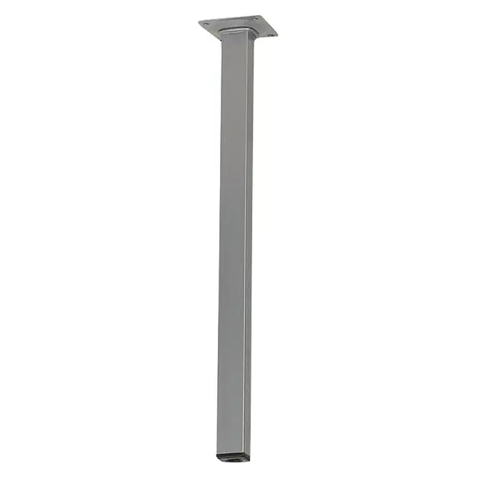 Element System Četverokutno čelično postolje - 25 x 25 x 100 mm, Nosivost: 30 kg, Boja: Bijelo-aluminij - Pogled sprijeda