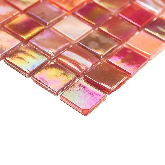 Mosaikfliese Quadrat Mix GM MRY 933 - 31,7 x 31,7 cm, Rot, Glänzend - Vorderansicht