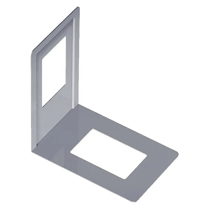 Element System Bücherstütze - 12 x 13 cm, 4 Stk., Weiß/Aluminium - Vorderansicht