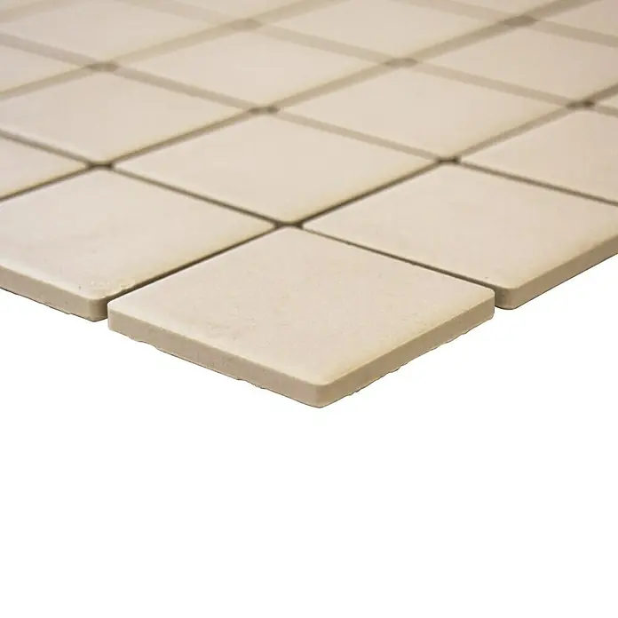 Mosaikfliese Quadrat Uni CU 243 - 29,8 x 29,8 cm, Beige, Matt - Vorderansicht