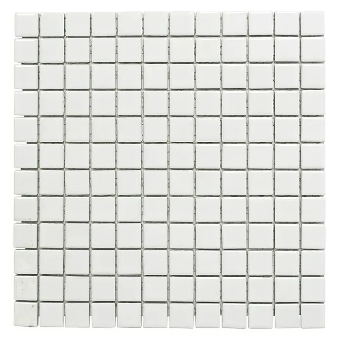 Mosaikfliese Quadrat Uni CG 104 - 29,8 x 29,8 cm, Weiß, Glänzend - Ansicht von oben