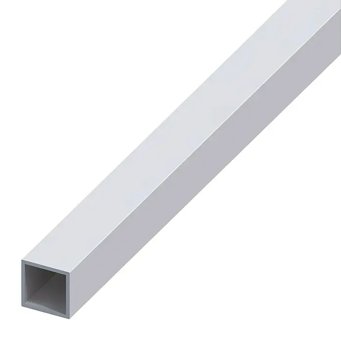 Kantoflex Četverokutna cijev - 1.000 x 15 x 15 mm, Aluminij, Srebrne boje, Eloksirano - Pogled s lijeve strane