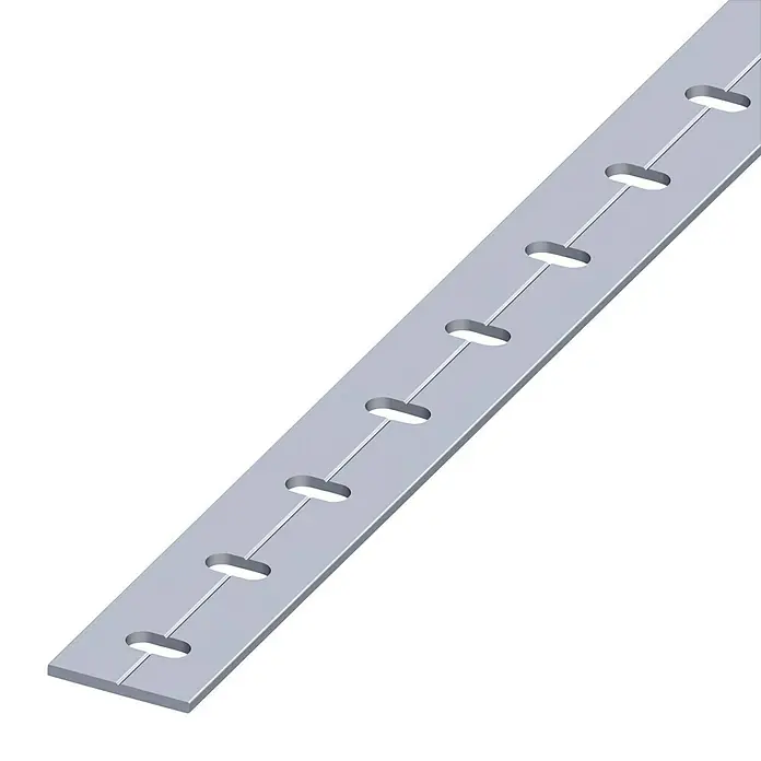 Kantoflex Flachstange - 1.000 x 23,5 mm, Aluminium, Blank, Gelocht - Linke Seitenansicht