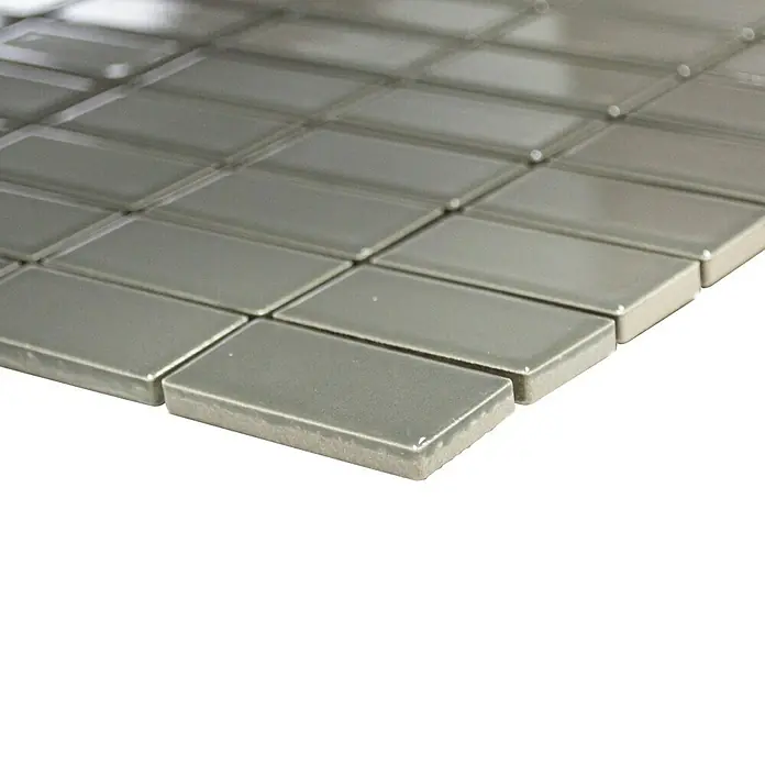 Mosaikfliese Uni ST 380 - 29,8 x 29,8 cm, Grau, Glänzend - Vorderansicht