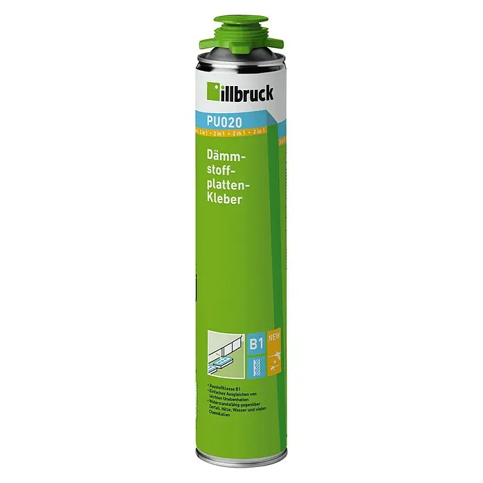 Illbruck Dämmstoffplattenkleber PU020 - 750 ml, Polyurethane (PU) - Vorderansicht