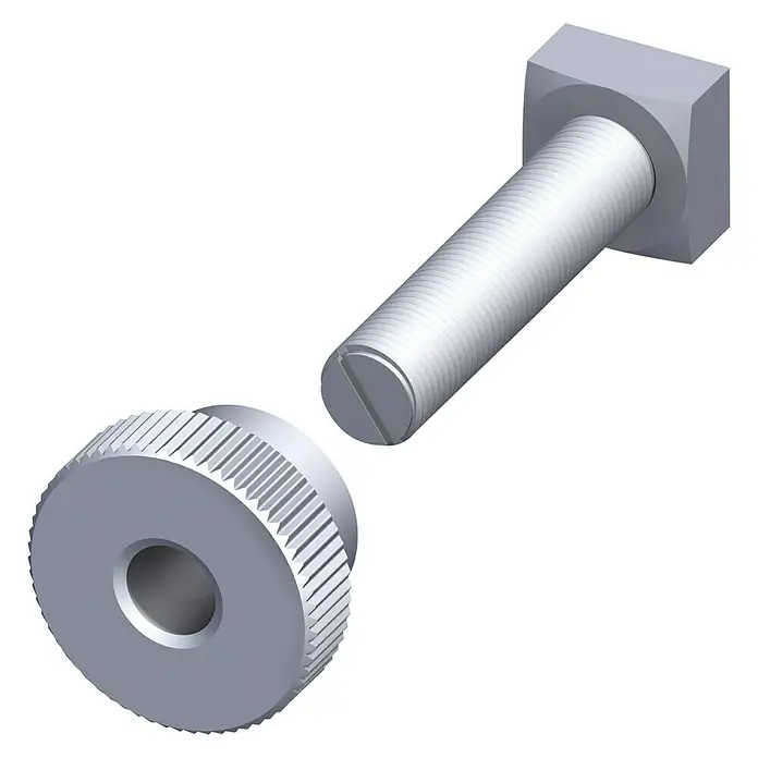 Kantoflex Coaxis Hakenbefestigungs-Set - Stahl, Verzinkt, Passend für: Coaxis Haken, Coaxis Profile - Linke Seitenansicht