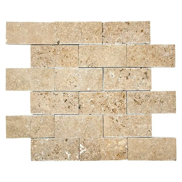 Mosaikfliese Brick Splitface X3D 42774 - 30,5 x 29 cm, Braun, Matt - Ansicht von oben