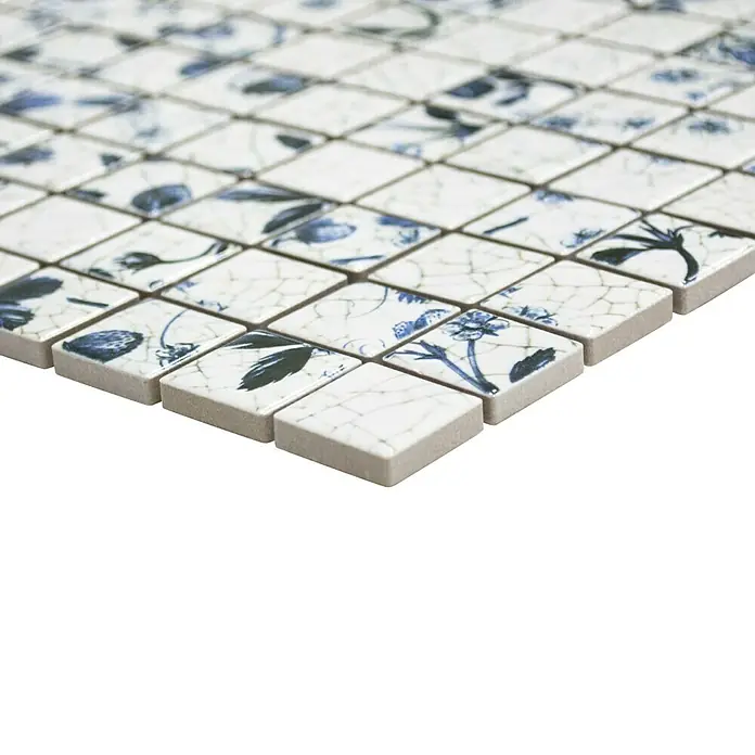 Mosaikfliese Quadrat CG SB09 - 29,8 x 29,8 cm, Weiß, Glänzend - Vorderansicht