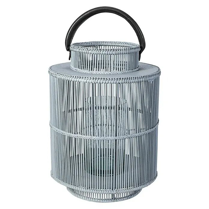 Farolillo alto - Altura: 43 cm, Gris - Vista frontal
