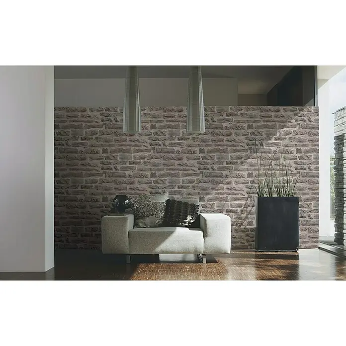 AS Creation Vliestapete Decoworld 2 - Grau, Steinoptik, 10,05 x 0,53 m - Stimmungsaufnahme