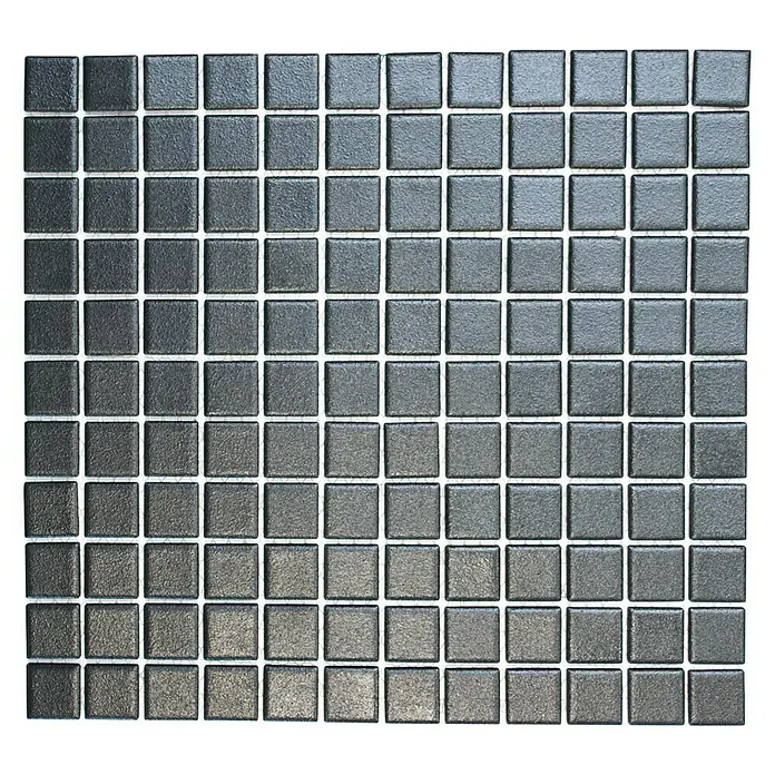 Mosaikfliese Quadrat Uni AT 891 - 32,6 x 30 cm, Schwarz, Matt - Ansicht von oben