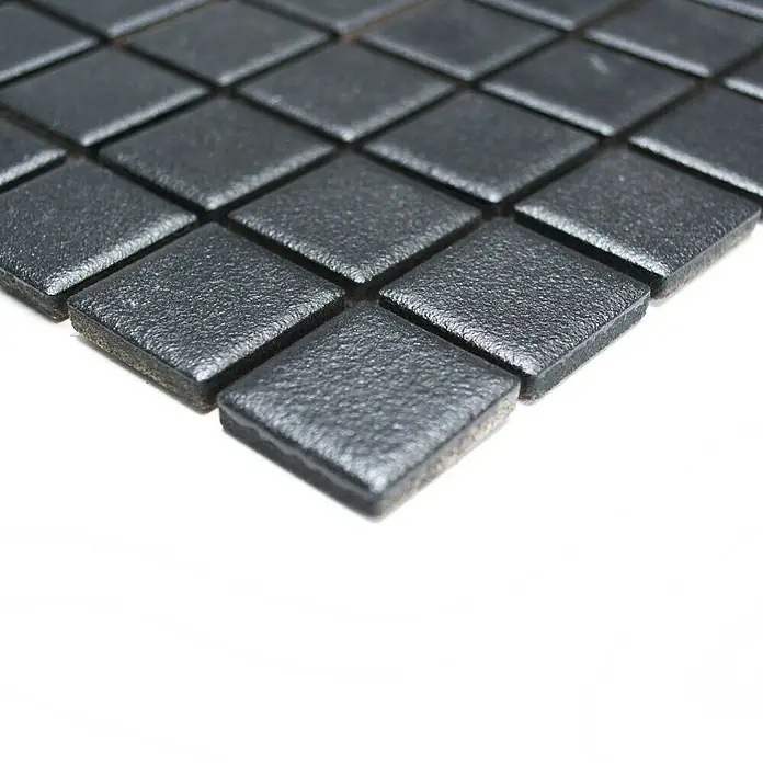 Mosaikfliese Quadrat Uni AT 891 - 32,6 x 30 cm, Schwarz, Matt - Vorderansicht