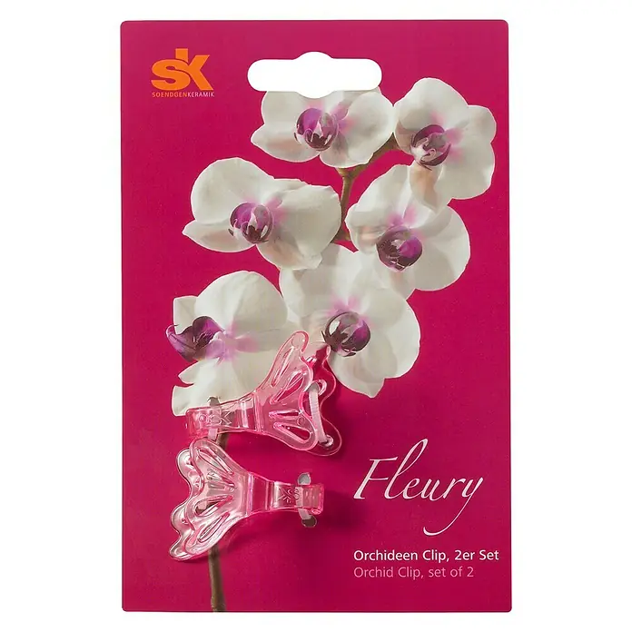 SK Orchideenclips Fleury - 2 Stk., Rosa - Vorderansicht
