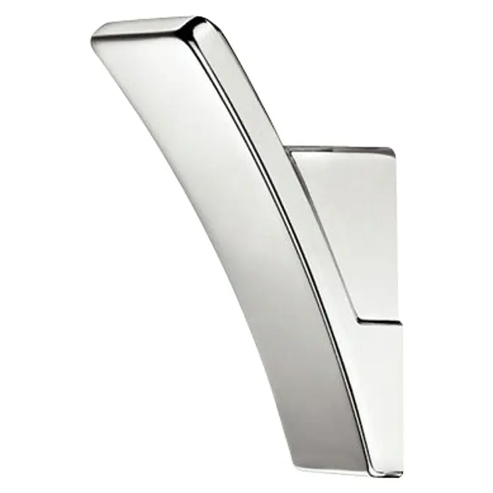 Garderobna kuka - 30 x 25 x 56 mm, Cinkov tlačni lijev, Polirano - Pogled sprijeda