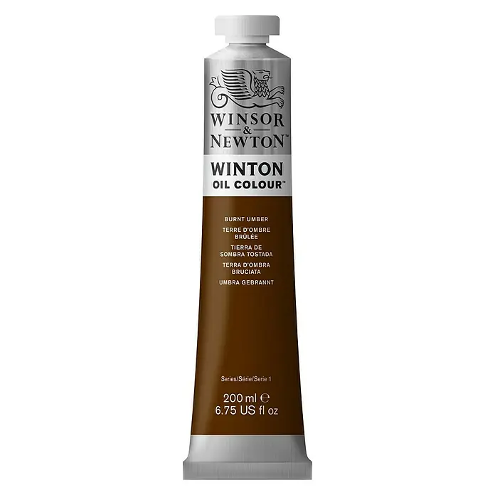 Winsor & Newton Winton Uljana boja - Umbra pečeno, 200 ml, Tuba - Pogled sprijeda