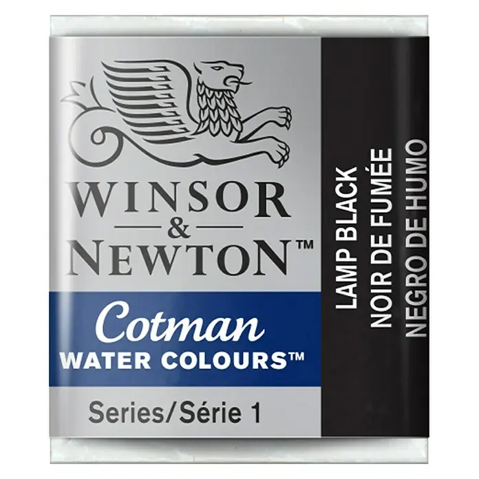 Winsor & Newton Cotman Aquarelverf - Lamp Black, Pot - Vooraanzicht