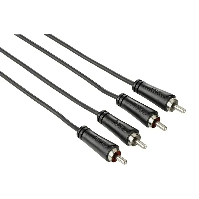 Hama Cinch-Kabel - 4 x Cinch-Stecker, 5 m, Farbcodierung im Inneren - Vorderansicht