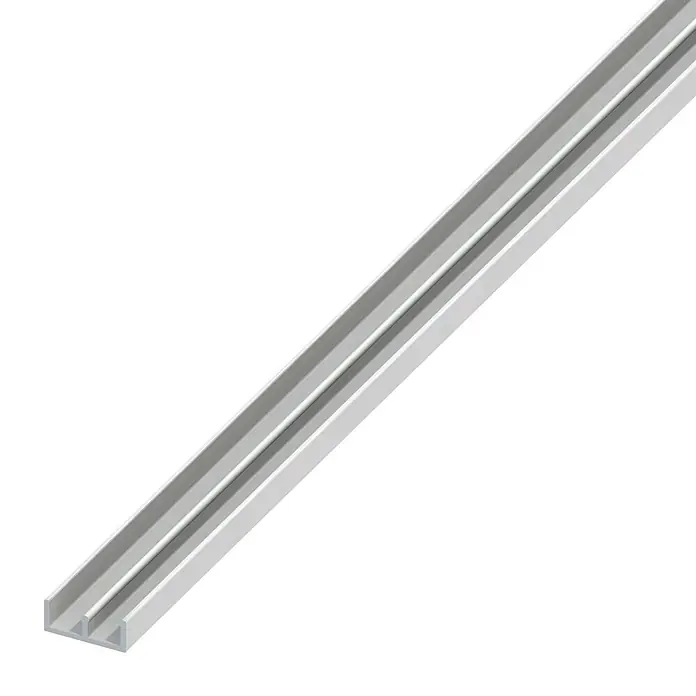 Kantoflex Geleiderail - 1.000 x 6 x 6 mm, Montage: Onder, Hard PVC, Wit - Zijaanzicht links