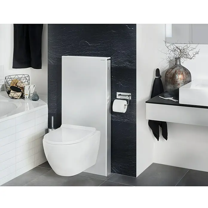 Geberit Sanitarni modul za zidnu WC školjku Monolith - 2-količinsko ispiranje, 10,6 x 50,5 x 114 cm, Bijele boje
