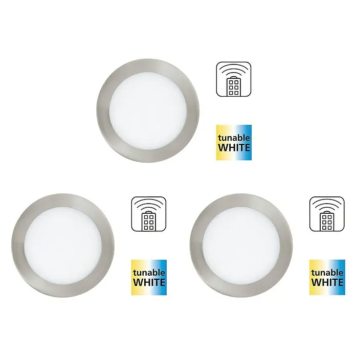 Tween Light Led-inbouwverlichtingset - 51 W, Nikkel mat, 3 st., Neutraal wit