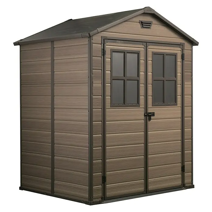 Spremište Scala 6x5 - Plastika, Svijetlosmeđe boje - Pogled s lijeve strane