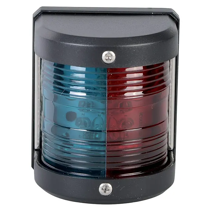 Talamex LED-Zweifarbenlaterne - 55,5 x 64,4 x 75 mm, 12 V, 0,54 W, Schwarz, Lichtfarbe: Mehrfarbig - Vorderansicht