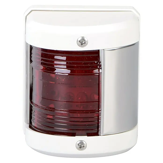 Talamex LED-Backbordlaterne - 55,5 x 64,4 x 75 mm, 12 V, 0,54 W, Weiß, Lichtfarbe: Rot - Vorderansicht