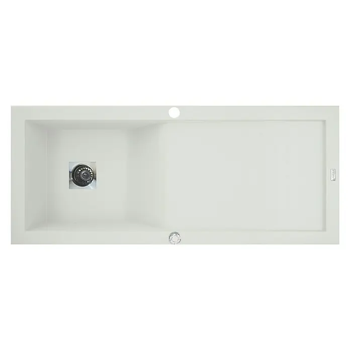 Carea Einbauspüle Vague - 118 x 50 cm, CAREAgranit®, Weiß - Ansicht von unten