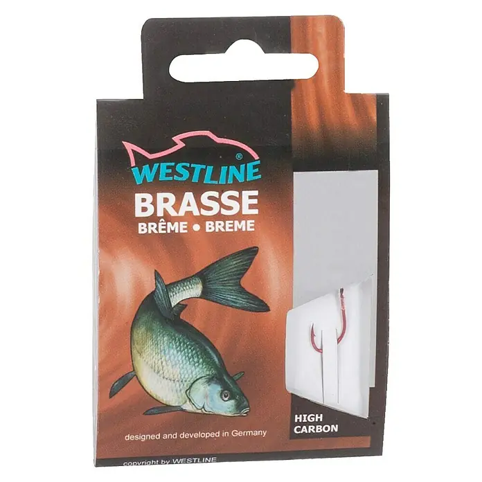 Westline Brassenhaken - Größe: 10, Gebunden, High Carbon-Stahl, 10 Stk., Rot