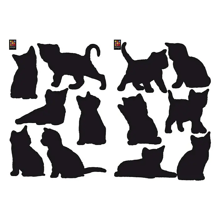 Wandtattoo - Katzen schwarz, 21 x 29,7 cm - Vorderansicht