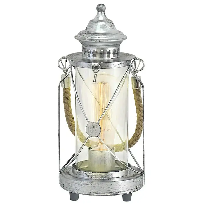 Eglo Lámpara de sobremesa Bradford - 60 W, Plateado, Ø x Al: 14 x 33 cm