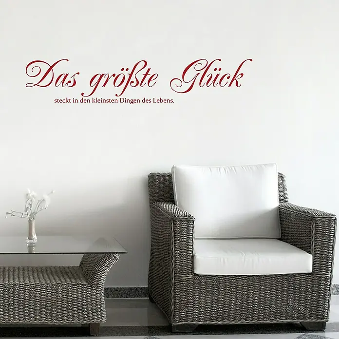 Wandtattoo - Das größte Glück …, Rot, 118 x 23 cm - Stimmungsaufnahme