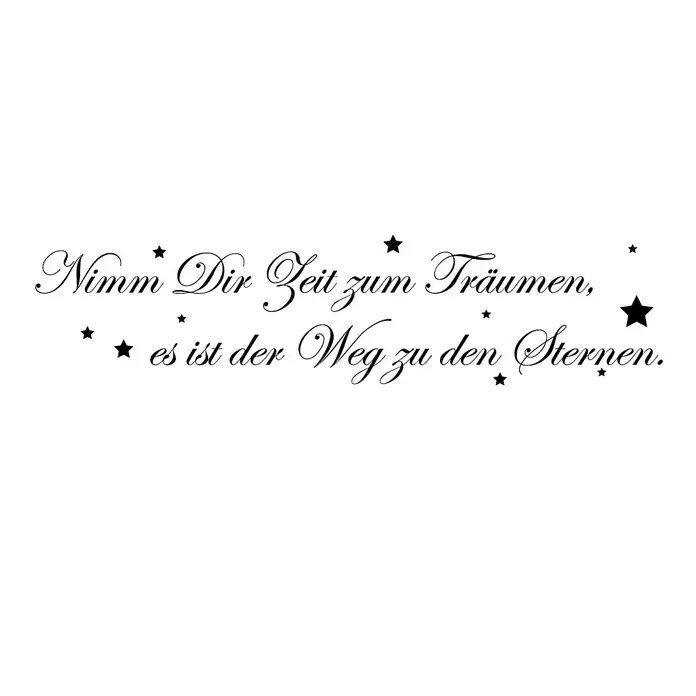 Wandtattoo - Nimm dir Zeit zum Träumen …, Braun, 118 x 26 cm - Vorderansicht