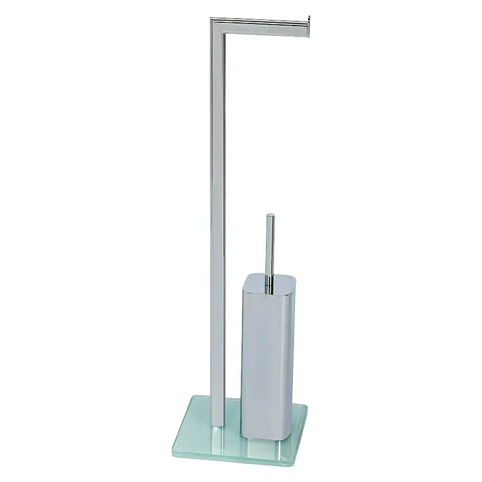 Camargue Stalak za WC četku i toaletni papir Chariz - Visina: 72 cm, Krom, Sjaj - Pogled sprijeda