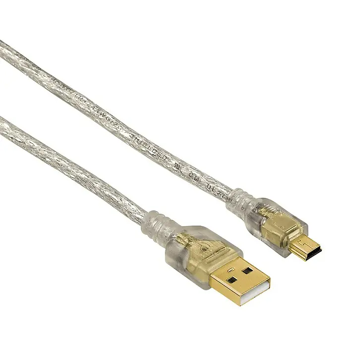Hama USB-Kabel - Länge: 1,8 m, USB A-Stecker, USB Mini-B-Stecker - Vorderansicht