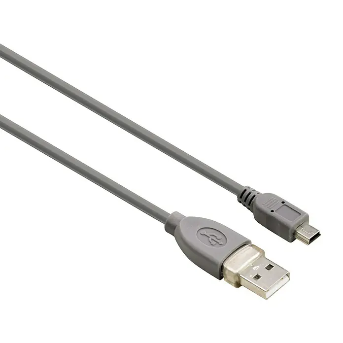 Hama USB-Kabel - Länge: 0,25 m, USB A-Stecker, USB Mini-B-Stecker - Vorderansicht