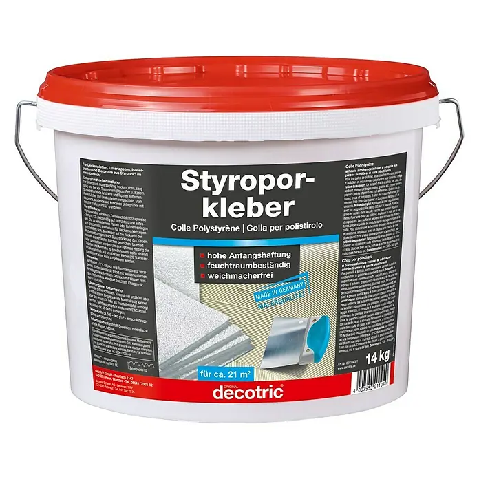Decotric Styroporkleber - 14 kg - Vorderansicht