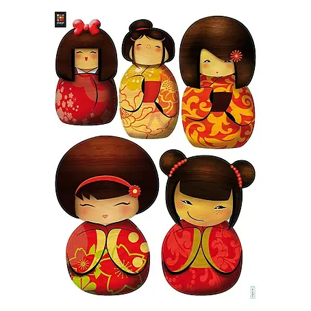 Vinilo de pared Kokeshi