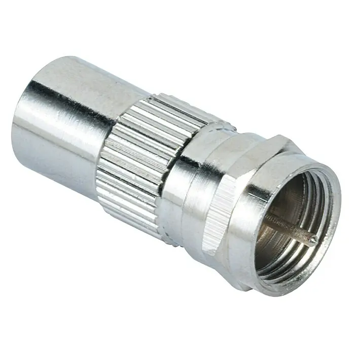 Hama SAT-Adapter Koax-Kupplung - F-Stecker, Silber - Vorderansicht