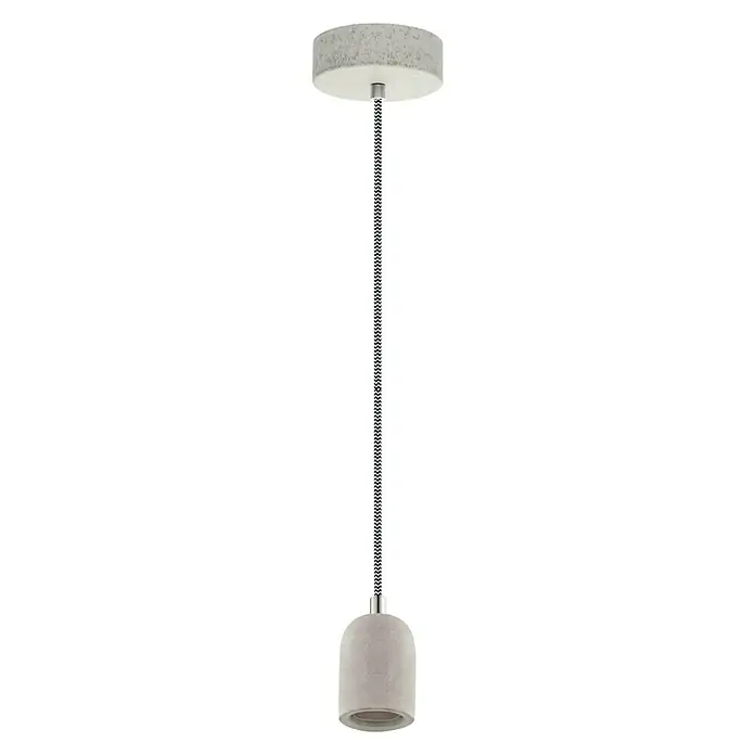 Eglo Pendelleuchte rund Yorth Betonoptik - Höhe: 200 cm, Grau/Schwarz/Weiß - Vorderansicht